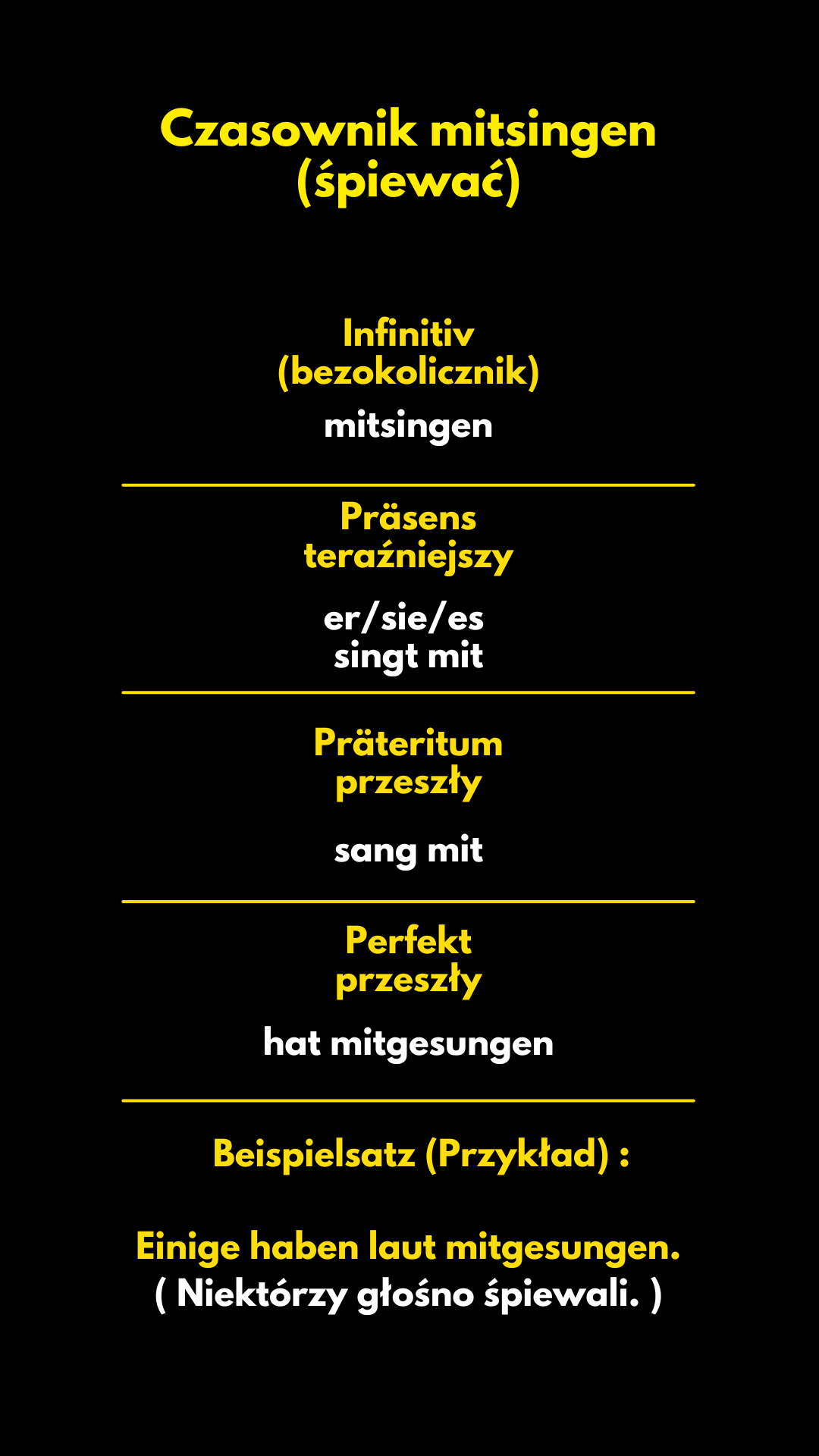 Czasownik mitsingen - śpiewać