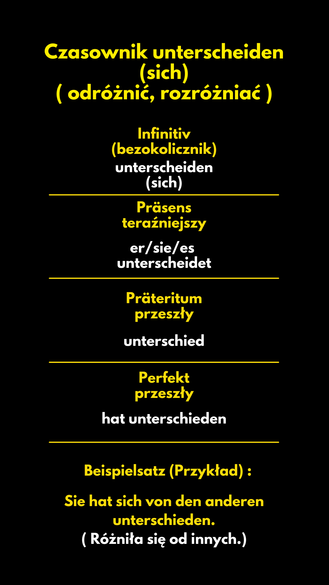 Czasownik unterscheiden sich - rozróżniać
