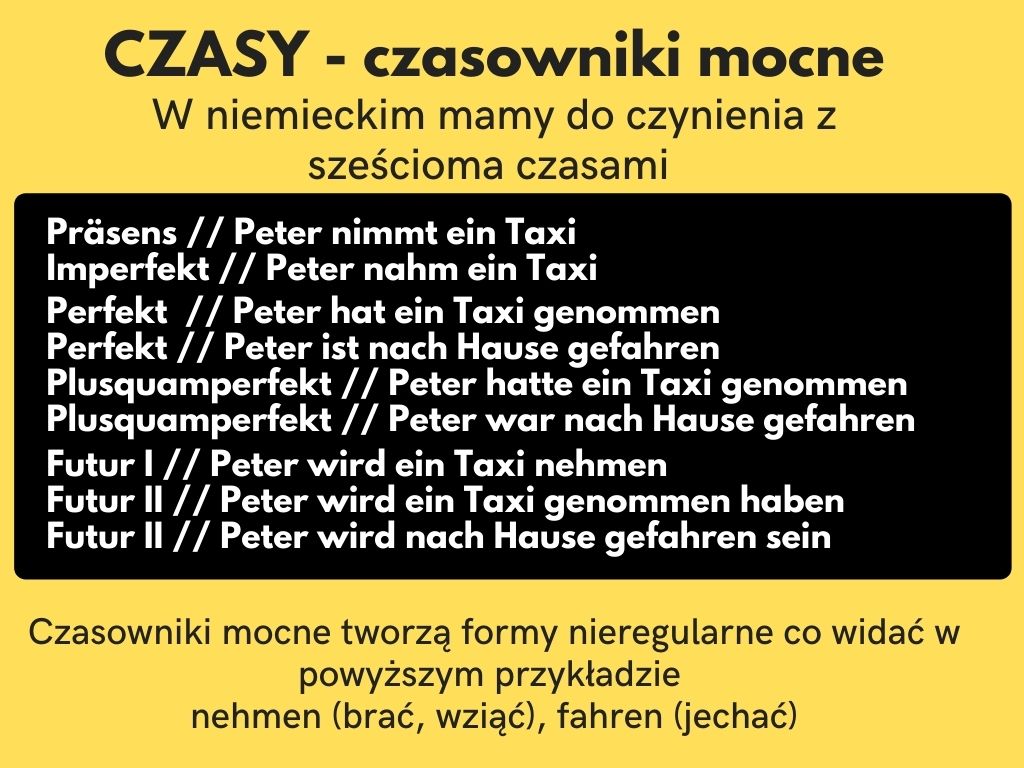 czasownik mocne - czasy w niemieckim